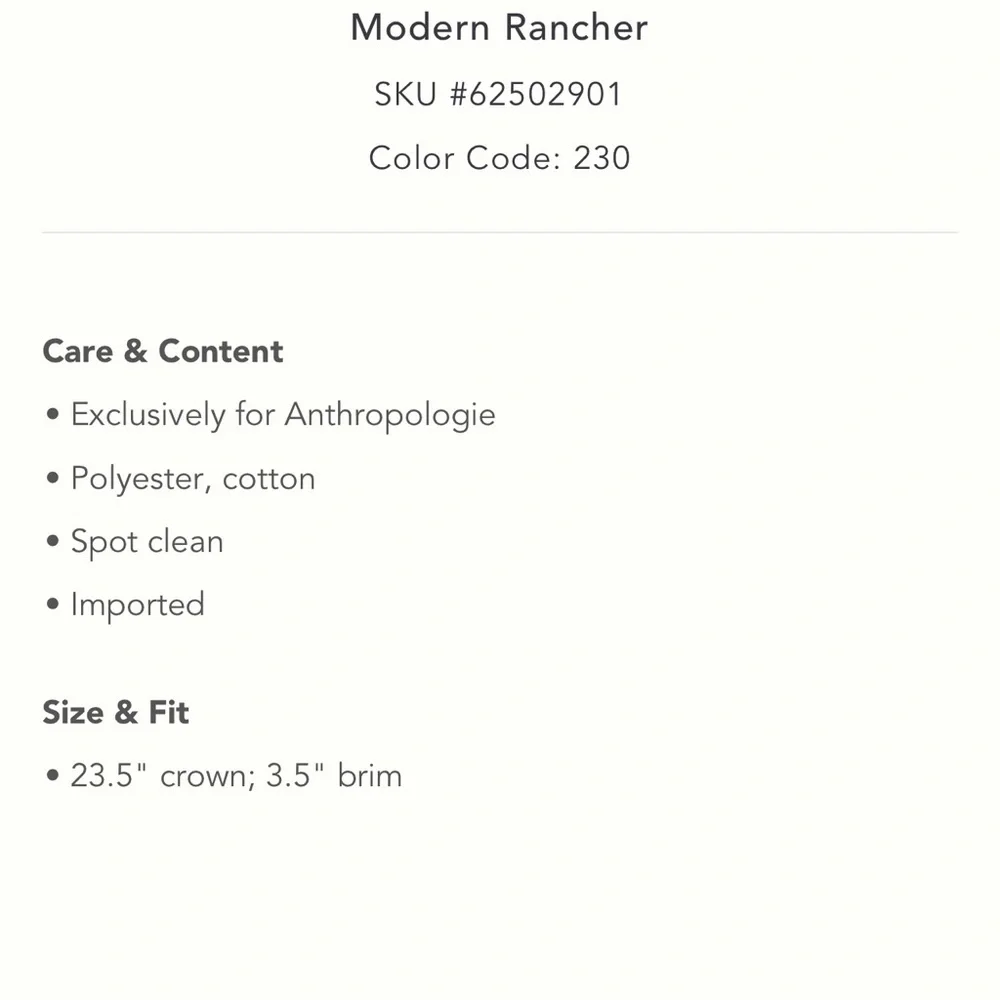 Nwt anthropologie modern rancher cowboy hat - Picture 8 of 10